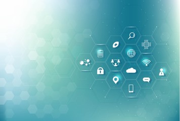 health care and science icon pattern medical innovation concept background vector design.