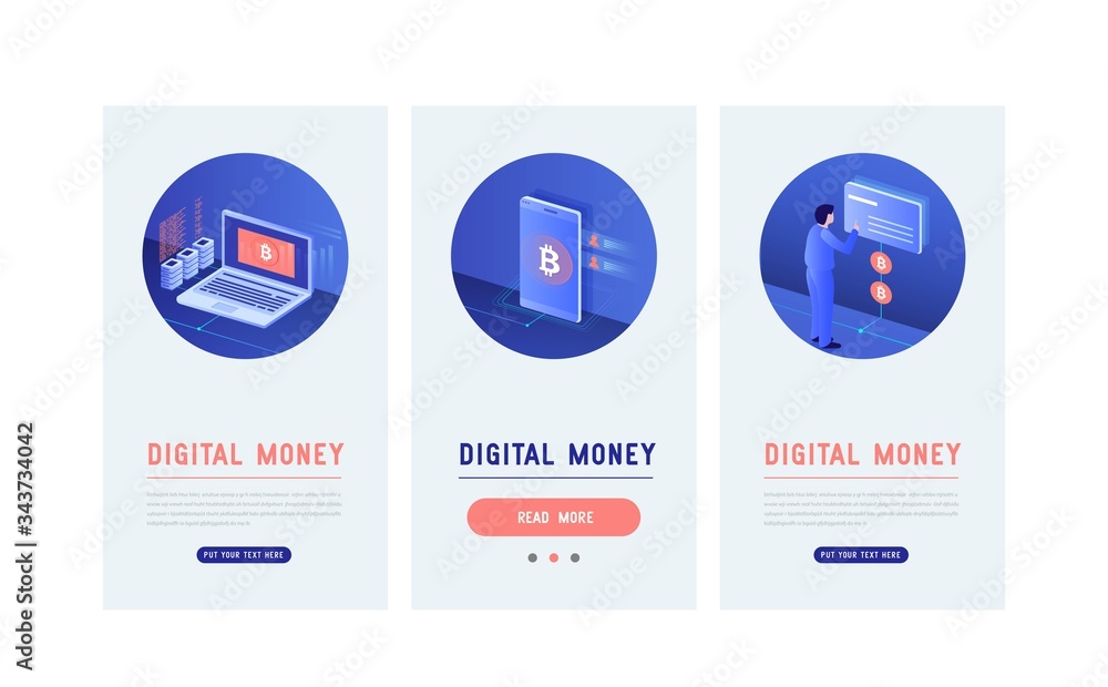 Poster effective template technology data, mining server farm room and smart digital devices such as phone 