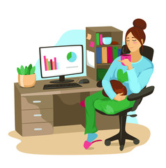 Work from home. Forget about office. Quarantine covid-19. Freedom freelance worker. Vector cartoon flat illustration character. Comfort job homework. Happy employee without boss. 