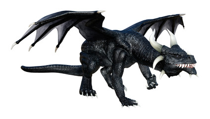 Fototapeta premium 3D Rendering Fairy Tale Dragon on White