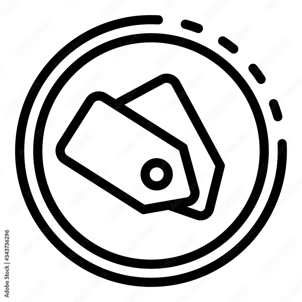 Poster ad clothes tag icon. outline ad clothes tag vector icon for web design isolated on white background