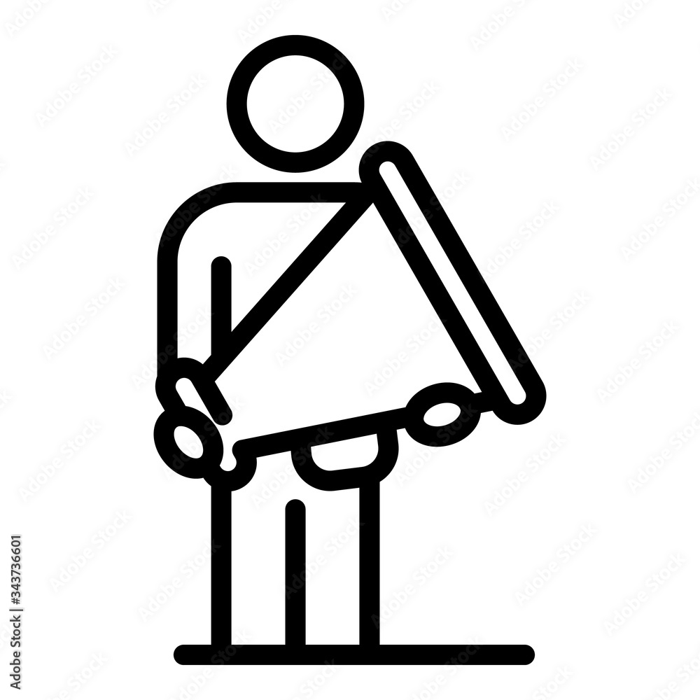 Poster man with megaphone icon. outline man with megaphone vector icon for web design isolated on white bac