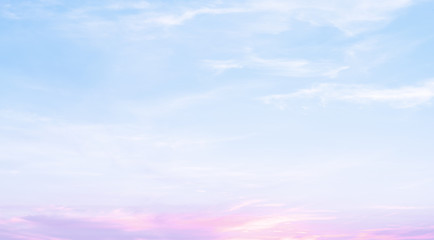 Sunset dramatic blue sky pink clouds background
