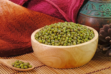 Mung beans eaten as soup or congee. In traditional Chinese medicine, mung beans are 