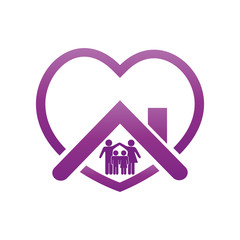 stay home, heart, home family sticker symbol 