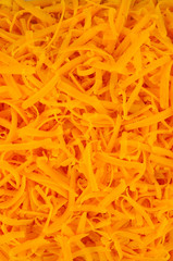 Grated cheddar cheese background texture