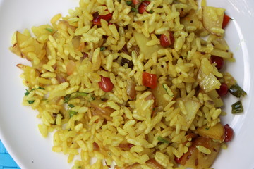 Puffed rice breakfast, Murmura Poha or churmura Poha, Indian food