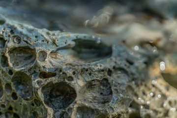 water drops on a metal surface