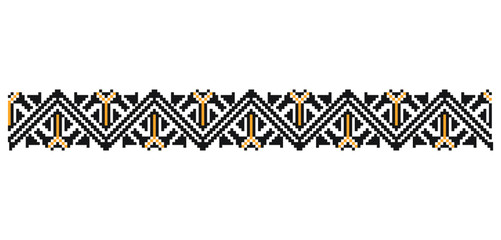 Traditional Romanian folk art knitted embroidery pattern
