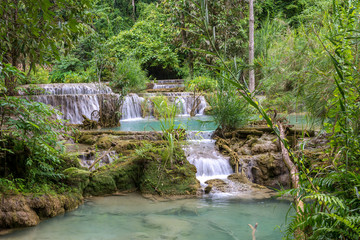 Naklejka premium Kuang Si Waterfalls, Luang Phrabang, Laos 2019, Aug.