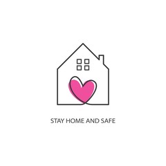 Stay home social distancing campaign vector