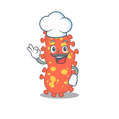 Bacteroides chef cartoon design style wearing white hat