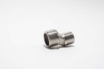 Fototapeta premium Metal piece of pipe on white background