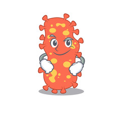 A mascot design of bacteroides having confident gesture