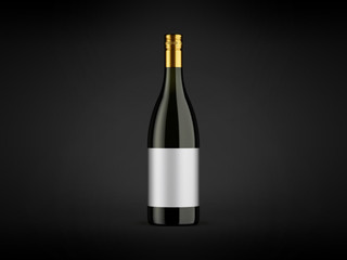 Wine bottle mock-up on dark background. Good use for your design, advertising and presentation. Mock up drink with place for lable and text. Branding and packaging template.