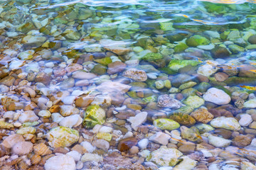 stones in clear water