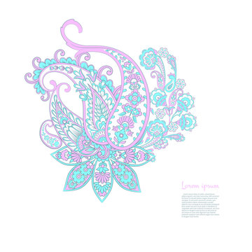 Flotal paisley isolated vector ornament
