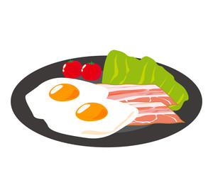 ベーコン　食材　加工食品　目玉焼き　玉子