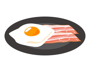 ベーコン　食材　加工食品　目玉焼き　玉子