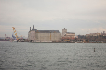 Restoration of a historical train station taken from Istanbul Kadikoy. Haydarpaşa train station