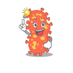 Mascot character design of bacteroides with has an idea smart gesture