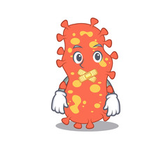 Bacteroides cartoon character style with mysterious silent gesture