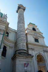 Fototapeta na wymiar August 2019 - Vienna, Austria - Saint Charles's Church or Karlskirche