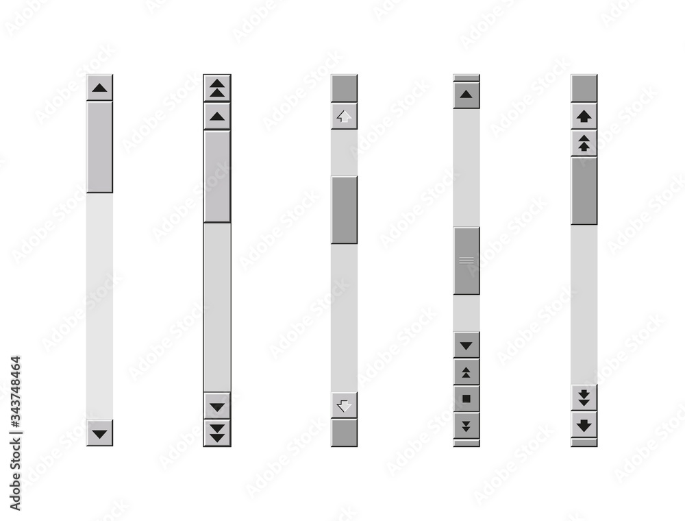 Fototapete group of scrolling illustrations. the concept of various options for graphic executions of linear an