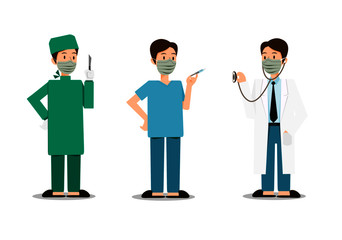 doctor with Medical stethoscope and surgeon