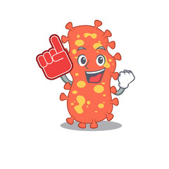 Bacteroides presented in cartoon character design with Foam finger