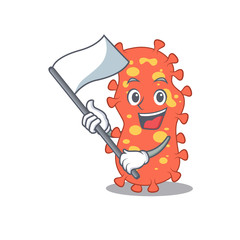 A nationalistic bacteroides mascot character design with flag