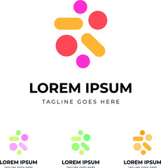 Set of logo identity for pharmacy with pastel colorful pills and capsules
