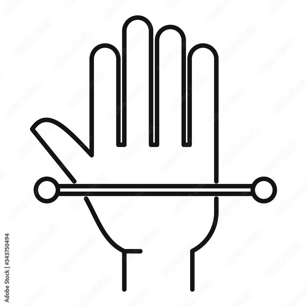 Poster palm authentication scan icon. outline palm authentication scan vector icon for web design isolated 