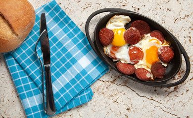 Turkish Egg with Sausage  - Turkish Sucuk