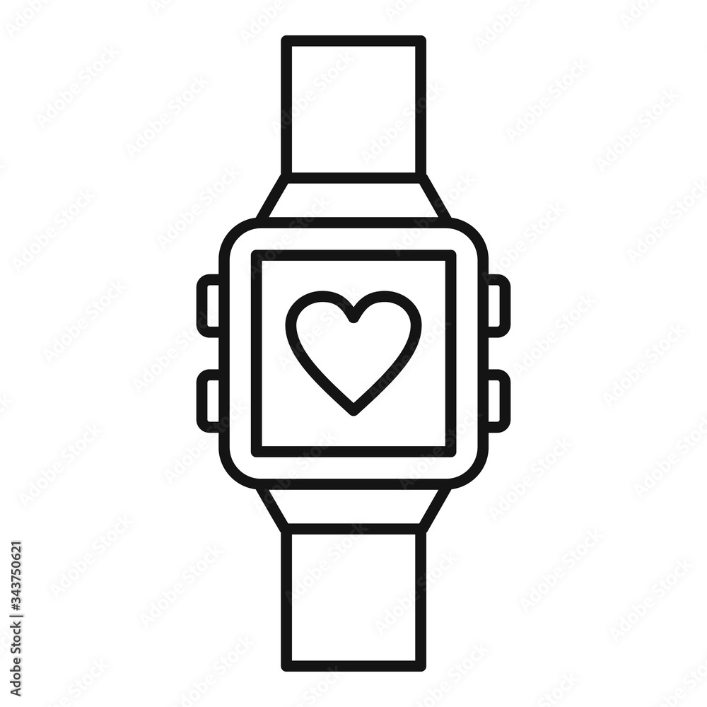 Poster smartwatch icon. outline smartwatch vector icon for web design isolated on white background