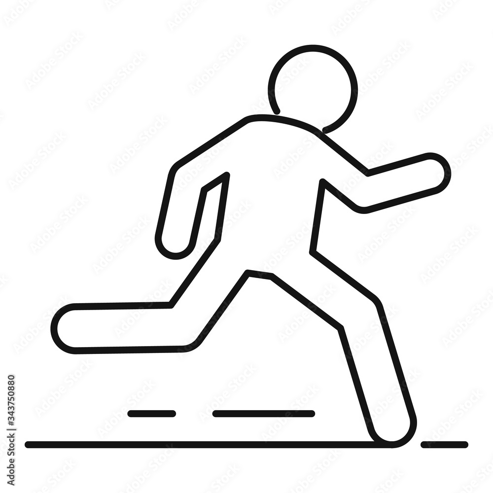 Poster outdoor running icon. outline outdoor running vector icon for web design isolated on white backgroun