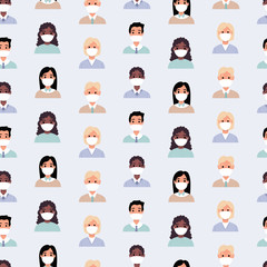 Seamless background of doctors in masks