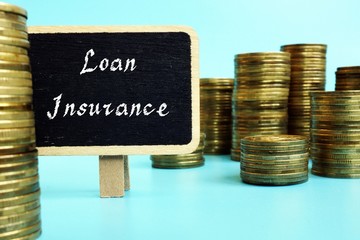 Financial concept meaning loan insurance with inscription on the page.