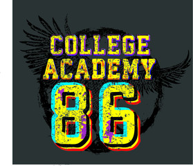 College Athletic Academy graphic design vector art