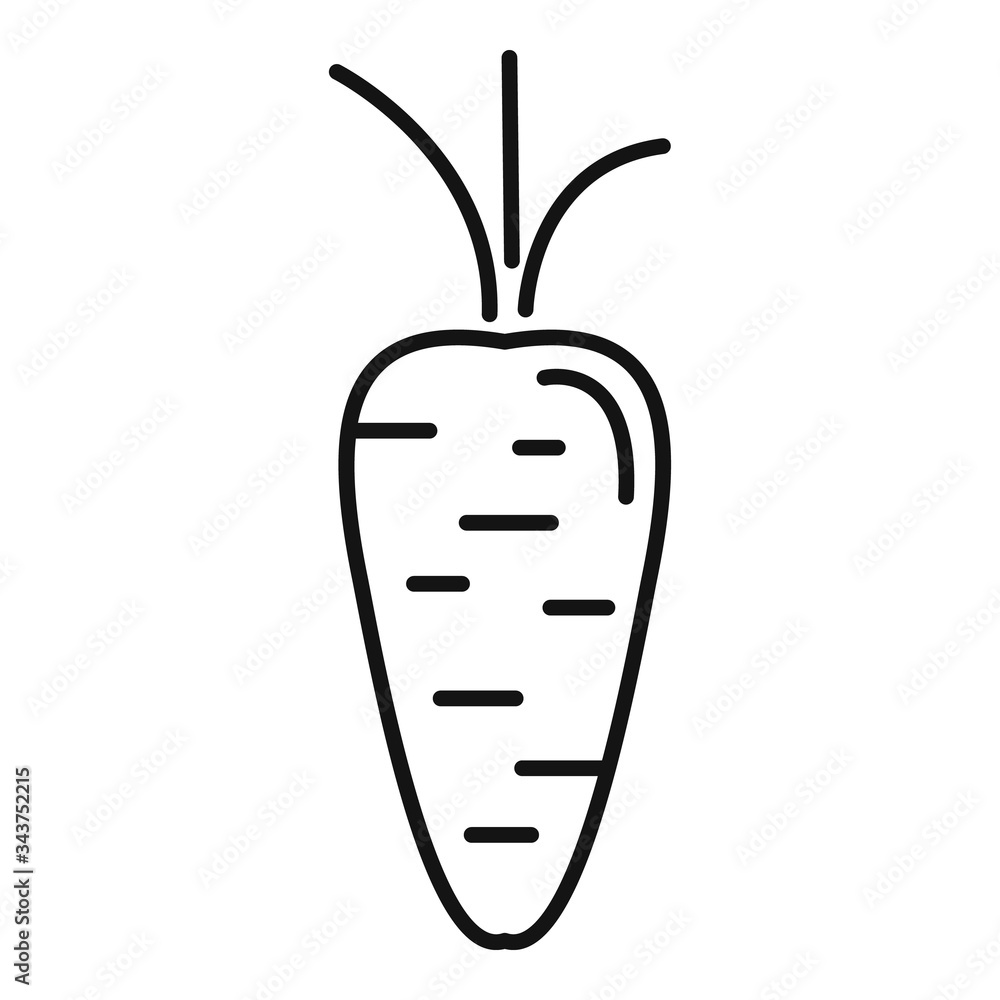 Poster fresh carrot icon. outline fresh carrot vector icon for web design isolated on white background
