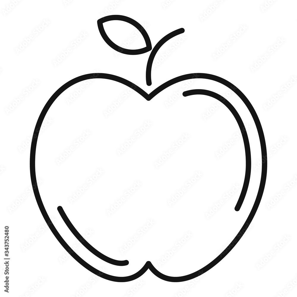 Poster fresh apple icon. outline fresh apple vector icon for web design isolated on white background