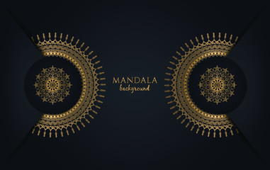 luxury and  golden color ornamental mandala design background for decoration, pattern and print..
