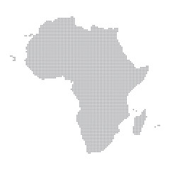 Africa map made from halftone dot pattern