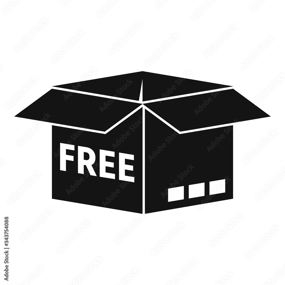 Poster free shipping open box icon. simple illustration of free shipping open box vector icon for web desig