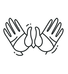 Fototapeta na wymiar Open hands gesture line icon.Hands showing openness.Vector isolated illustration.