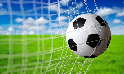 soccer ball in goal