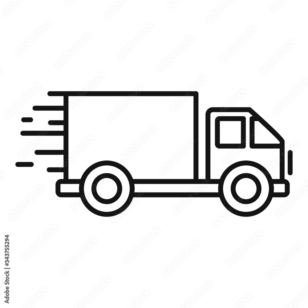Aufkleber fast free delivery icon. outline fast free delivery vector icon for web design isolated on white bac