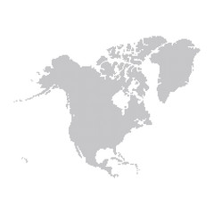 North America map made from halftone dot pattern