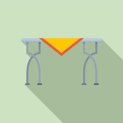 Metal garden table icon. Flat illustration of metal garden table vector icon for web design