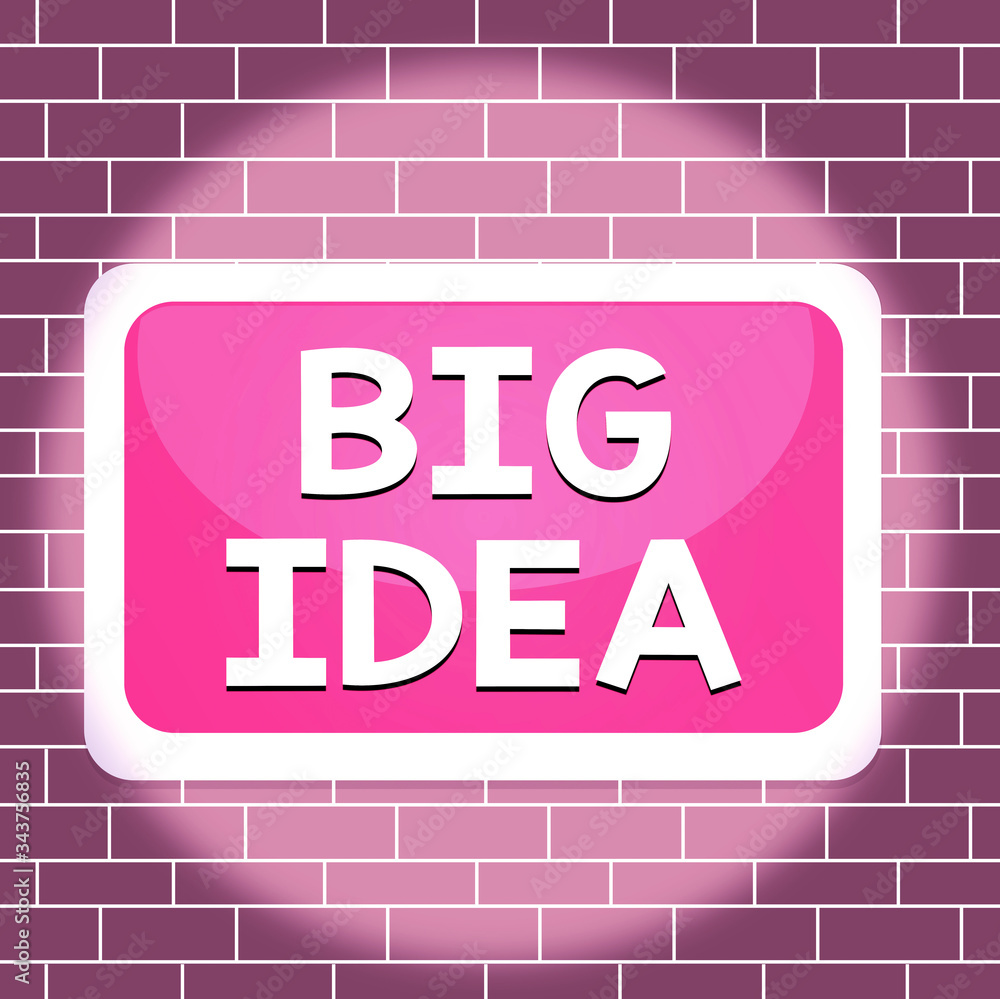 Poster text sign showing big idea. business photo showcasing having great creative innovation solution or w